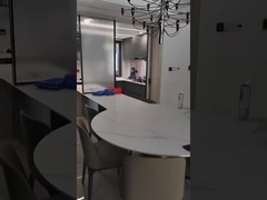 Moderne keukenkasten van roestvrij staal met luxe kwarts