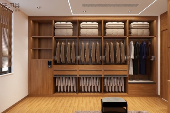 Fadior Elegance Custom Made Walk In Closet Wood Grain With Multiple Storage Solution
