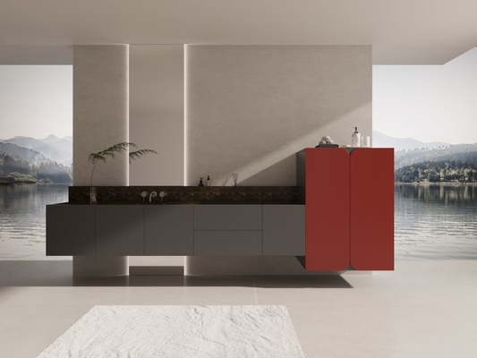Powder Coating Stainless Steel Freestanding Bathroom Cabinet With Advanced Storage