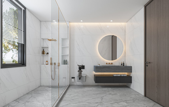 Minimalist Elegant Floating Vanity Unit Led Mirror Bathroom Vanity Anti Corrosion